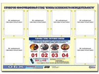 Стенд информационный "Основы безопасности жизнедеятельности" (80*110, 6 карманов) - fgospostavki.ru - Сергиев Посад