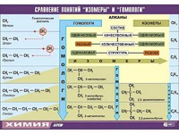 Таблица демонстрационная "Сравнение понятий изомер и гомолог" (винил 70x100) - fgospostavki.ru - Сергиев Посад