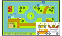 Игровой коврик "Дорожное движение - 2" с набором транспортных средств - fgospostavki.ru - Сергиев Посад