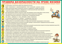Таблица "Правила безопасности на уроке физики" (100х140 сантиметров, винил) - fgospostavki.ru - Сергиев Посад