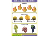 Таблица демонстрационная "Считаем, взвешиваем, сравниваем" (винил 70x100) - fgospostavki.ru - Сергиев Посад