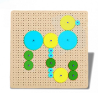 Тактильно-развивающая панель с разноцветными шестеренками - fgospostavki.ru - Сергиев Посад