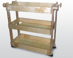 Тележка для спортинвентаря и игрушек (3 полки) 115х50х90см (фанера лак) - fgospostavki.ru - Сергиев Посад