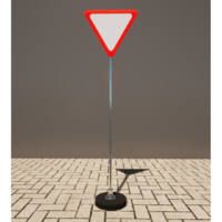 Знак дорожный "Уступите дорогу" 2.4 типоразмер 40 на стойке с основанием 3кг - fgospostavki.ru - Сергиев Посад