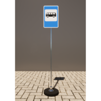 Знак дорожный "Место остановки автобуса" 5.16 типоразмер 40 на стойке с основанием 3кг - fgospostavki.ru - Сергиев Посад