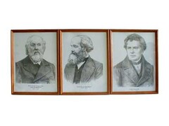 Портреты выдающихся физиков (деревянная рамка, под стеклом) - fgospostavki.ru - Сергиев Посад