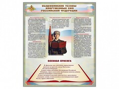 Стенд "Уставы. Закон военной службы. Военная присяга" - fgospostavki.ru - Сергиев Посад
