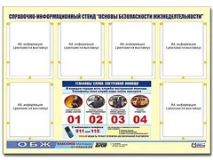 Стенд информационный "Основы безопасности жизнедеятельности" (80*110, 6 карманов) - fgospostavki.ru - Сергиев Посад