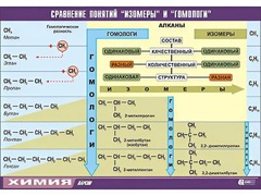 Таблица демонстрационная "Сравнение понятий изомер и гомолог" (винил 70x100) - fgospostavki.ru - Сергиев Посад