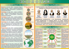 Таблица "Экология. Определения и история" (100х140 сантиметров, винил) - fgospostavki.ru - Сергиев Посад