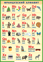 Таблица "Французский алфавит в картинках (с транскрипцией)" (100х140 сантиметров, винил) - fgospostavki.ru - Сергиев Посад