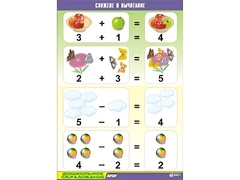 Таблица демонстрационная "Сложение и вычитание" (винил 70x100) - fgospostavki.ru - Сергиев Посад