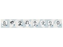 Стенд-лента "Выдающиеся путешественники и ученые-географы" - fgospostavki.ru - Сергиев Посад