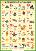 Таблица "Испанский алфавит в картинках (с транскрипцией)" (100х140 сантиметров, винил) - fgospostavki.ru - Сергиев Посад