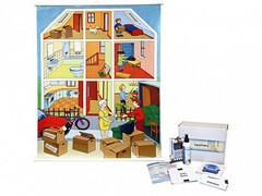 Магнитно-маркерный ситуационный плакат "Квартира" с набором магнитных карточек + методические рекомендации (иностранный язык) - fgospostavki.ru - Сергиев Посад