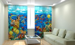 Комплект светонепроницаемых штор "Рыбки" - fgospostavki.ru - Сергиев Посад