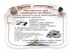 Стенд резной "Характеристика героя литературного произведения" - fgospostavki.ru - Сергиев Посад