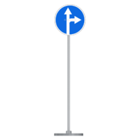 Знак дорожный " Движение прямо или направо" 4.1.4 типоразмер 40 на стойке с основанием 3кг - fgospostavki.ru - Сергиев Посад