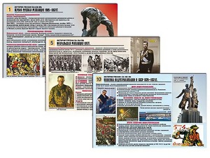 Комплект таблиц по истории "История России XX - XXI вв." раздаточные (цветные, ламинированные, А4, 12 штук) - fgospostavki.ru - Сергиев Посад