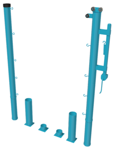 Стойки для большого тенниса с механизмом натяжения со стаканами - fgospostavki.ru - Сергиев Посад