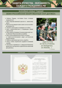 Стенд-уголок "Защита Отечества – обязанность каждого гражданина Российской Федерации" - fgospostavki.ru - Сергиев Посад