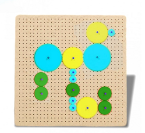 Тактильно-развивающая панель с разноцветными шестеренками - fgospostavki.ru - Сергиев Посад