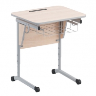 Стол ученический одноместный с наклоном столешницы (0-24°) и корзиной - fgospostavki.ru - Сергиев Посад