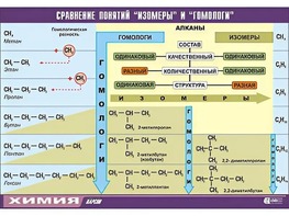 Таблица демонстрационная "Сравнение понятий изомер и гомолог" (винил 70x100) - fgospostavki.ru - Сергиев Посад