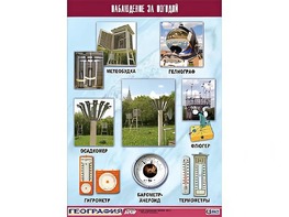 Таблица демонстрационная "Наблюдение за погодой" (винил 70*100) - fgospostavki.ru - Сергиев Посад