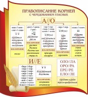 Стенд "Правописание корней с чередованием гласных" - fgospostavki.ru - Сергиев Посад